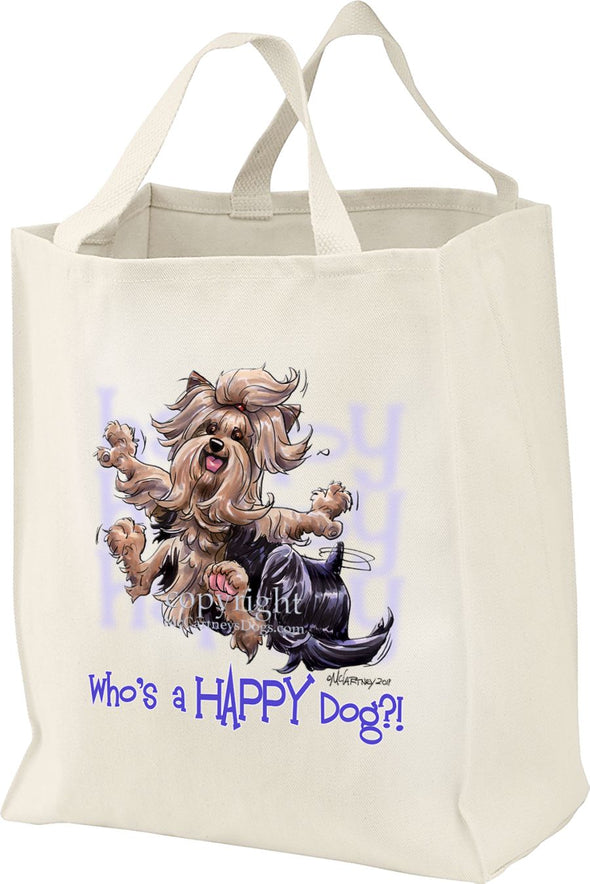 Yorkshire Terrier - Who's A Happy Dog - Tote Bag