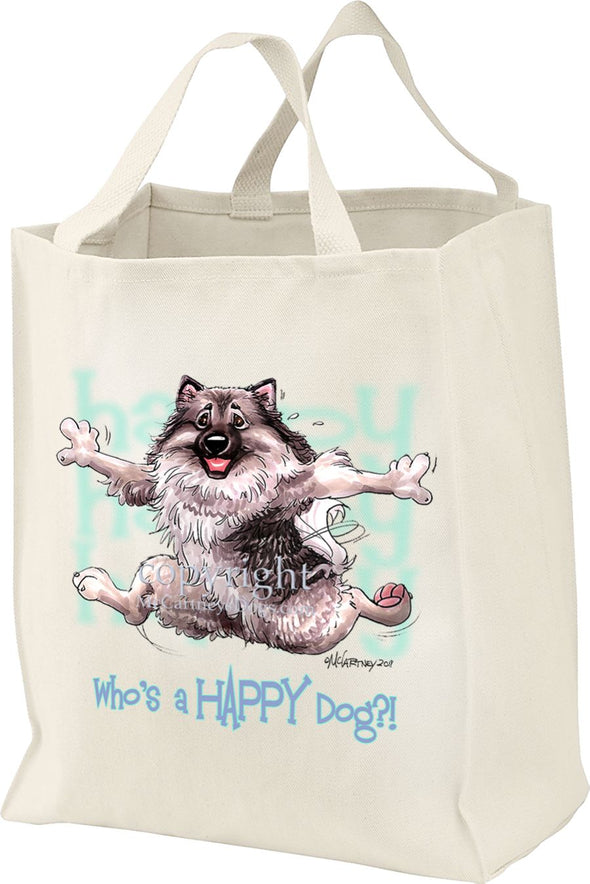 Keeshond - Who's A Happy Dog - Tote Bag