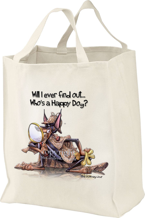 Doberman Pinscher - 2 - Who's A Happy Dog - Tote Bag