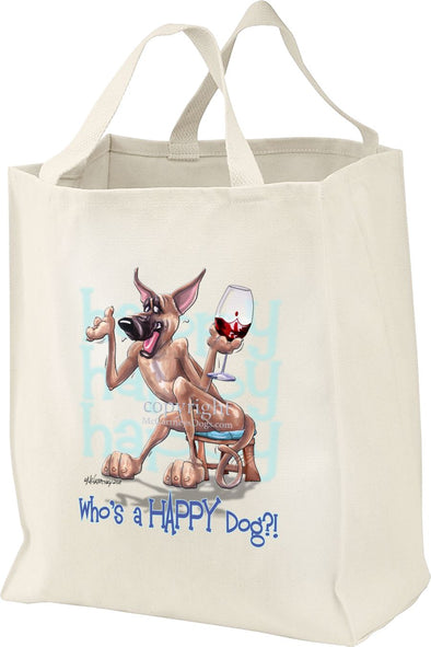 Great Dane - Who's A Happy Dog - Tote Bag