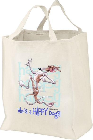 Greyhound - Who's A Happy Dog - Tote Bag