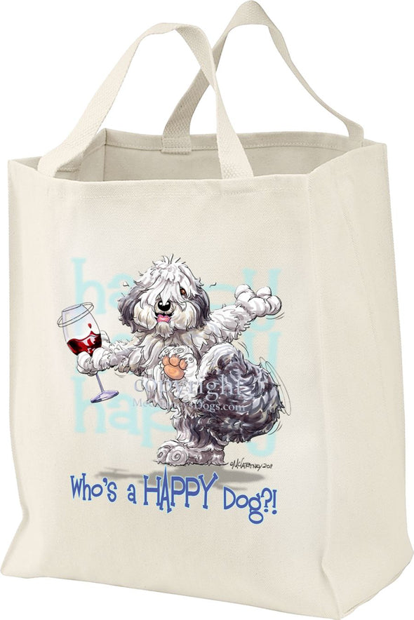 Old English Sheepdog - Who's A Happy Dog - Tote Bag