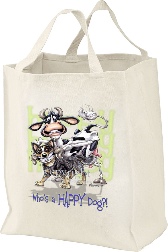 Australian Cattle Dog - Who's A Happy Dog - Tote Bag