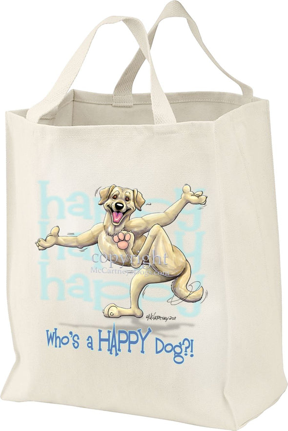 Labrador Retriever  Yellow - Who's A Happy Dog - Tote Bag