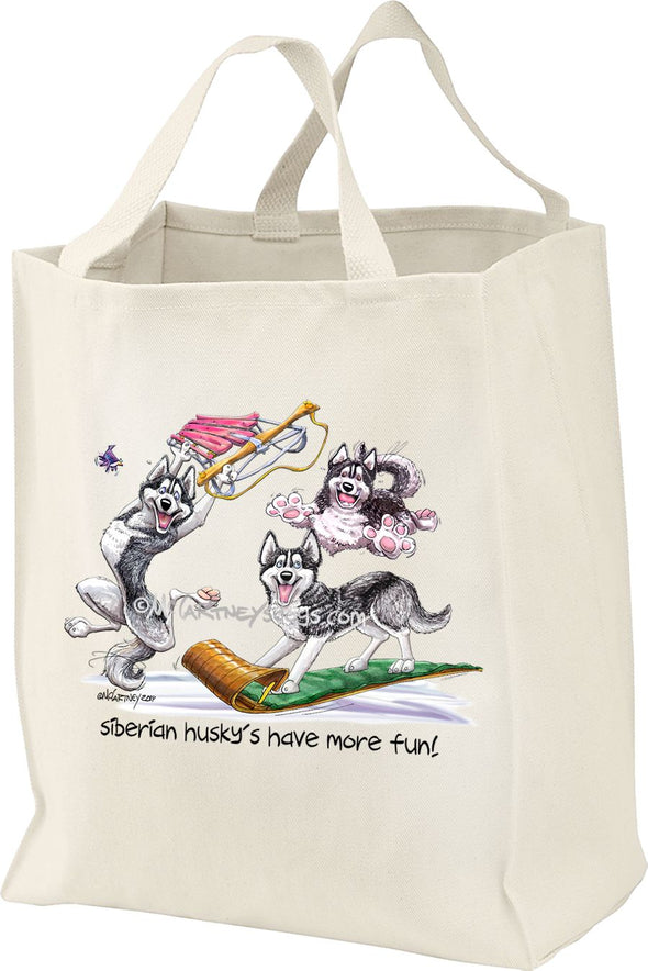 Siberian Husky - Group More Fun - Mike's Faves - Tote Bag