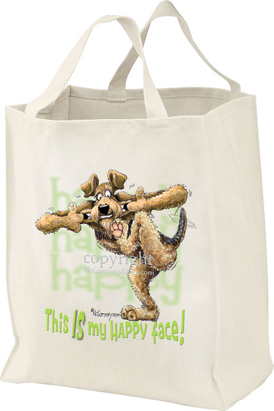 Airedale Terrier - 2 - Who's A Happy Dog - Tote Bag