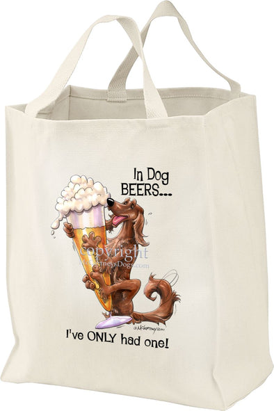 Irish Setter - Dog Beers - Tote Bag