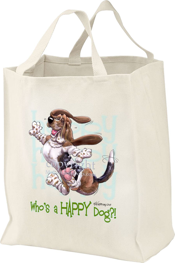 Basset Hound - Who's A Happy Dog - Tote Bag