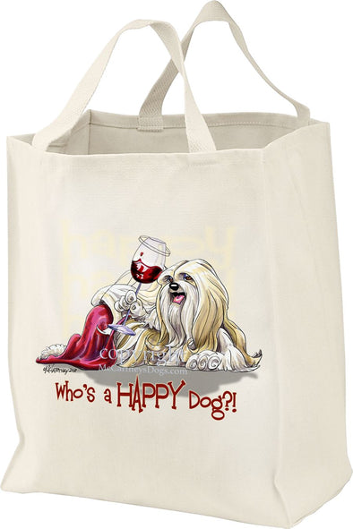 Lhasa Apso - Who's A Happy Dog - Tote Bag