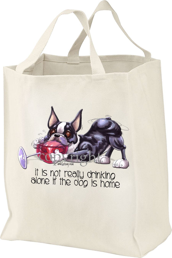 Boston Terrier - It's Not Drinking Alone - Tote Bag