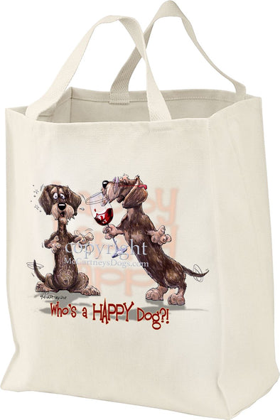 Dachshund  Wirehaired - Who's A Happy Dog - Tote Bag