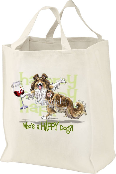 Shetland Sheepdog - 2 - Who's A Happy Dog - Tote Bag