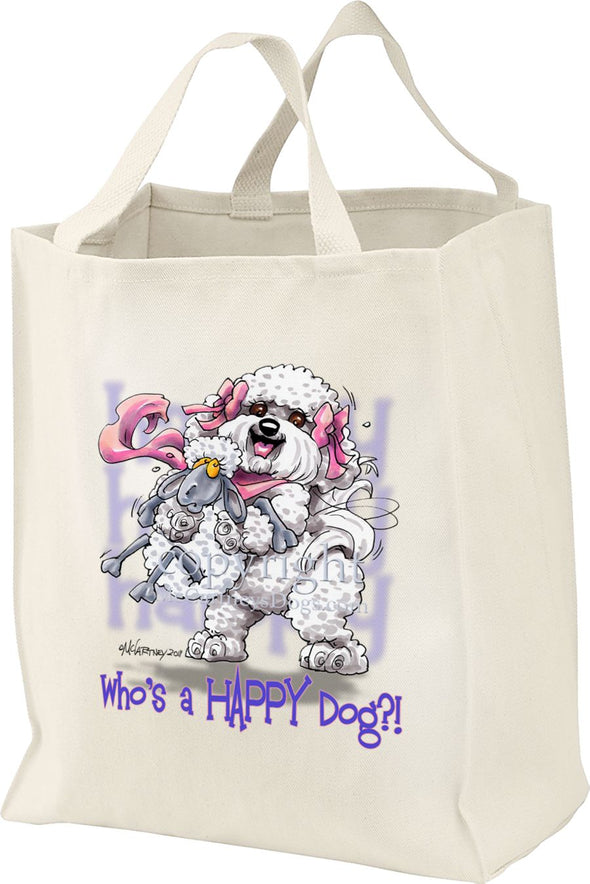 Bichon Frise - Who's A Happy Dog - Tote Bag