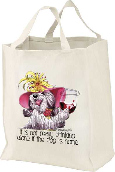 Bearded Collie - It's Not Drinking Alone - Tote Bag