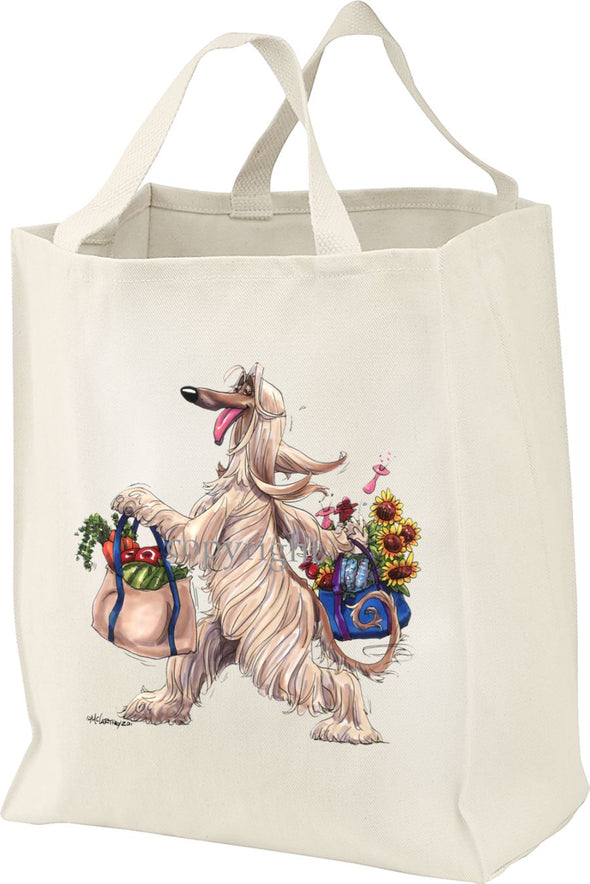 Afghan Hound - Walking With Produce - Mike's Faves - Tote Bag