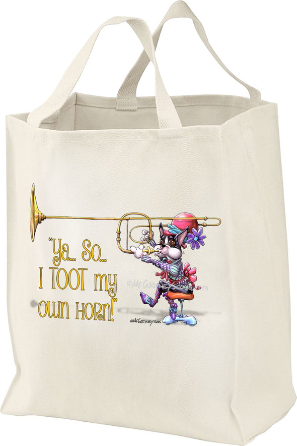 Boston Terrier - Blowing Horn - Mike's Faves - Tote Bag