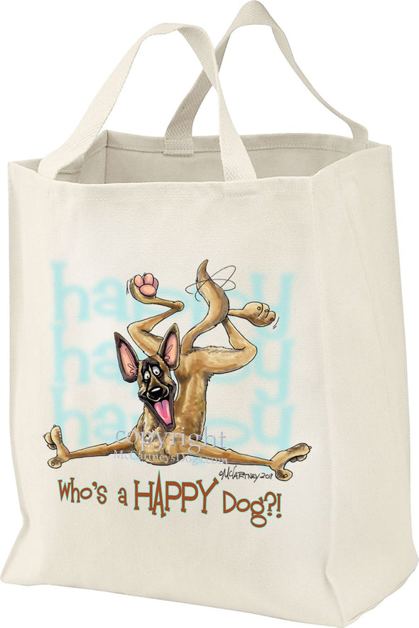 Belgian Malinois - Who's A Happy Dog - Tote Bag