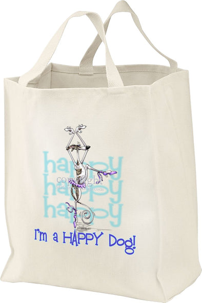Whippet - 2 - Who's A Happy Dog - Tote Bag