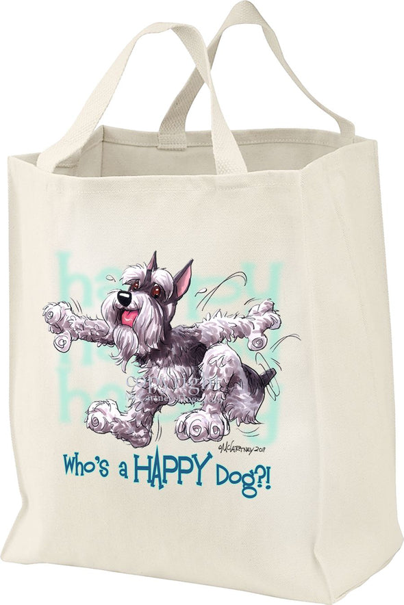 Schnauzer - Who's A Happy Dog - Tote Bag