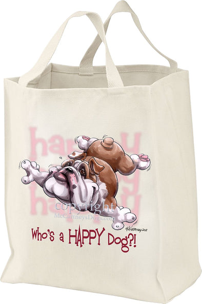 Bulldog - Who's A Happy Dog - Tote Bag