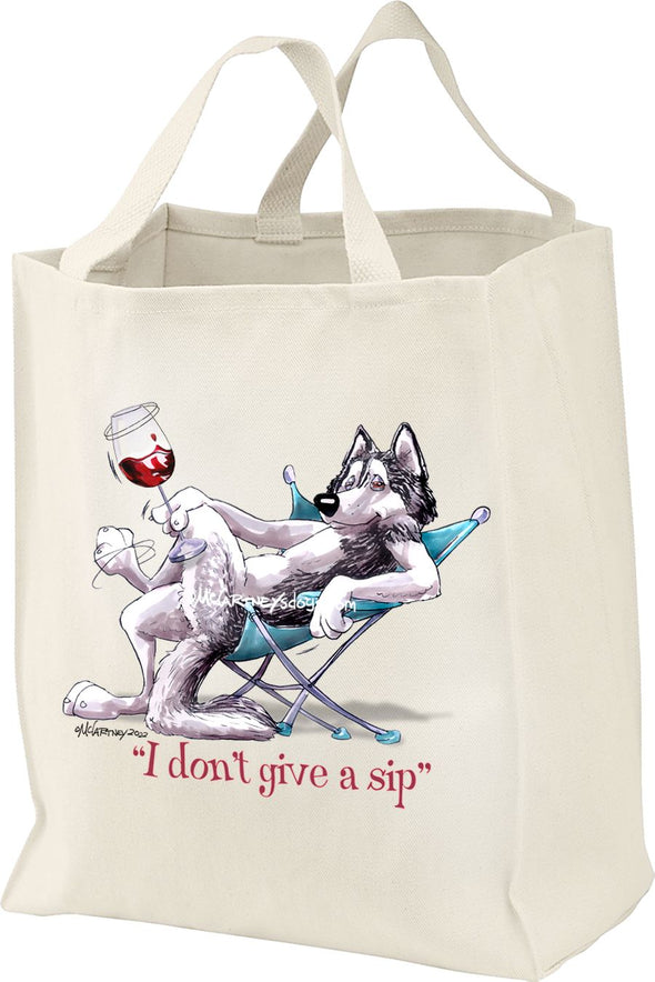Siberian Husky - I Don't Give a Sip - Tote Bag