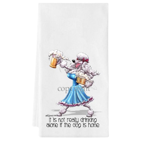 Poodle  White - It's Not Drinking Alone - Towel
