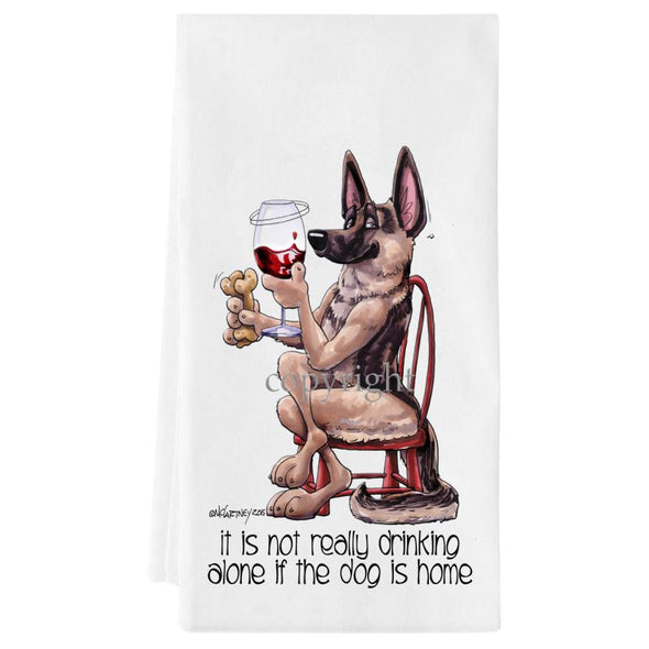 German Shepherd - It's Not Drinking Alone - Towel