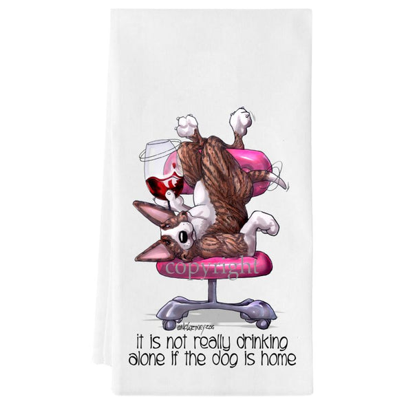 Bull Terrier  Brindle - It's Not Drinking Alone - Towel