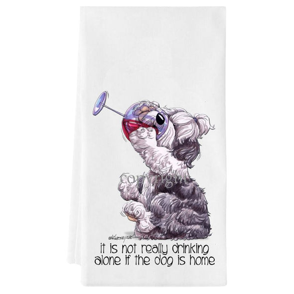 Old English Sheepdog - It's Not Drinking Alone - Towel