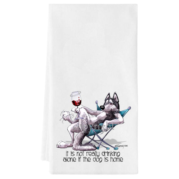 Siberian Husky - It's Not Drinking Alone - Towel