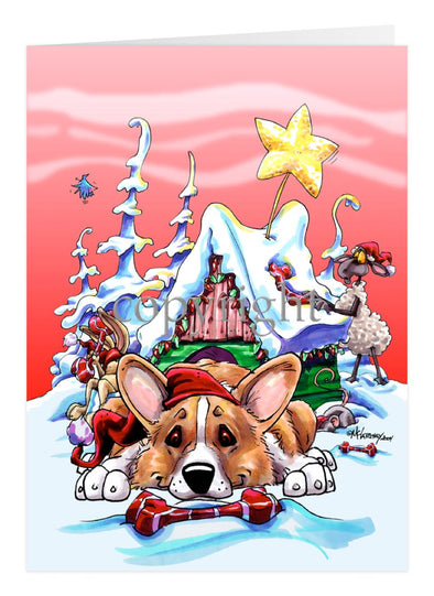 Welsh Corgi Pembroke - Doghouse - Christmas Card