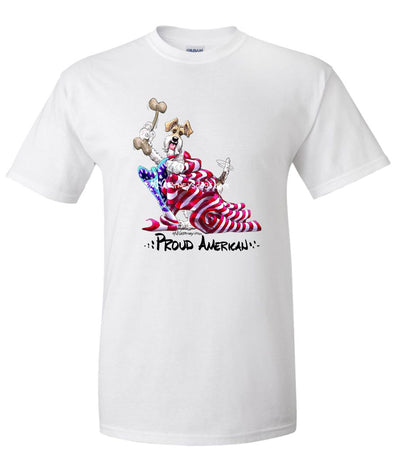 Wire Fox Terrier - Proud American - T-Shirt