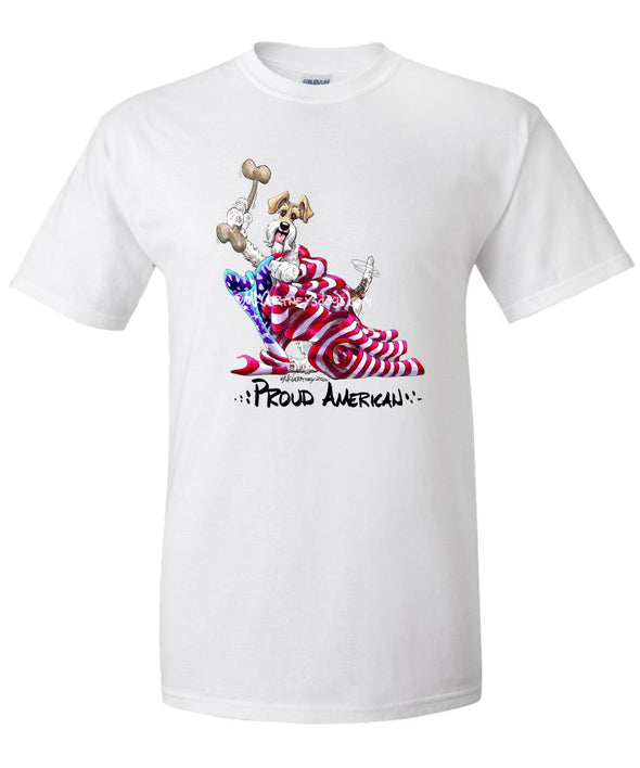 Wire Fox Terrier - Proud American - T-Shirt