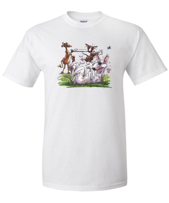 Bull Terrier - Group With Cow - Caricature - T-Shirt