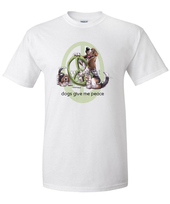 Basset Hound - Peace Dogs - T-Shirt