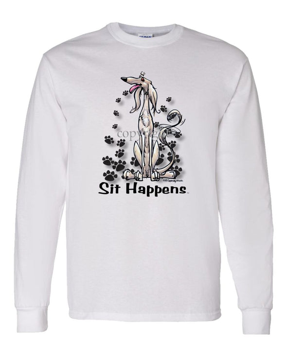 Saluki - Sit Happens - Long Sleeve T-Shirt