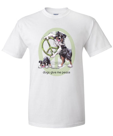 Australian Shepherd  Black Tri - Peace Dogs - T-Shirt