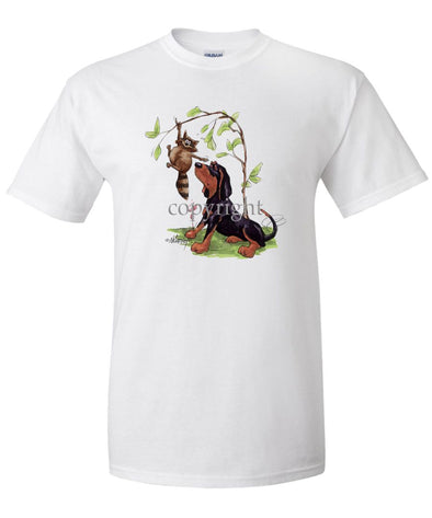 Black And Tan Coonhound - Caricature - T-Shirt
