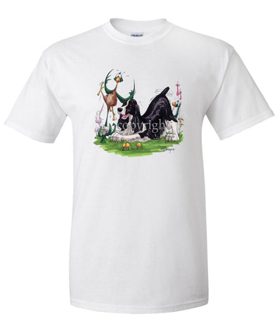 English Springer Spaniel - Pheasant By The Tail - Caricature - T-Shirt