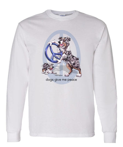 Australian Shepherd  Blue Merle - Peace Dogs - Long Sleeve T-Shirt
