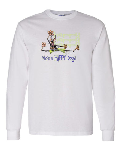 Doberman Pinscher - Who's A Happy Dog - Long Sleeve T-Shirt