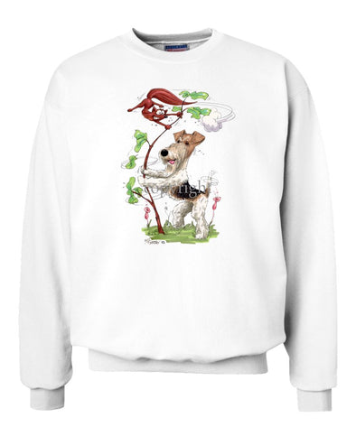 Wire Fox Terrier - Shaking Fox In Tree - Caricature - Sweatshirt