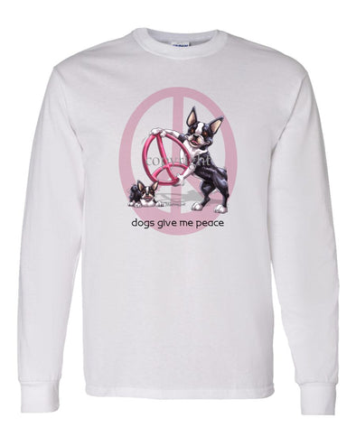 Boston Terrier - Peace Dogs - Long Sleeve T-Shirt
