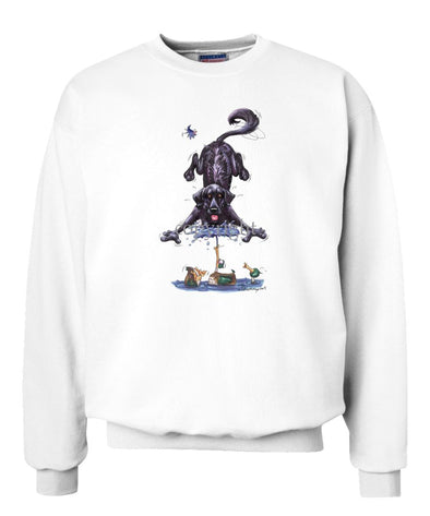 Flat Coated Retriever - Duck Squirting Water - Caricature - Sweatshirt