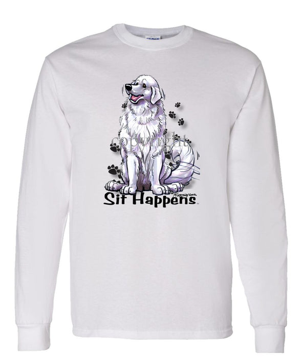 Great Pyrenees - Sit Happens - Long Sleeve T-Shirt