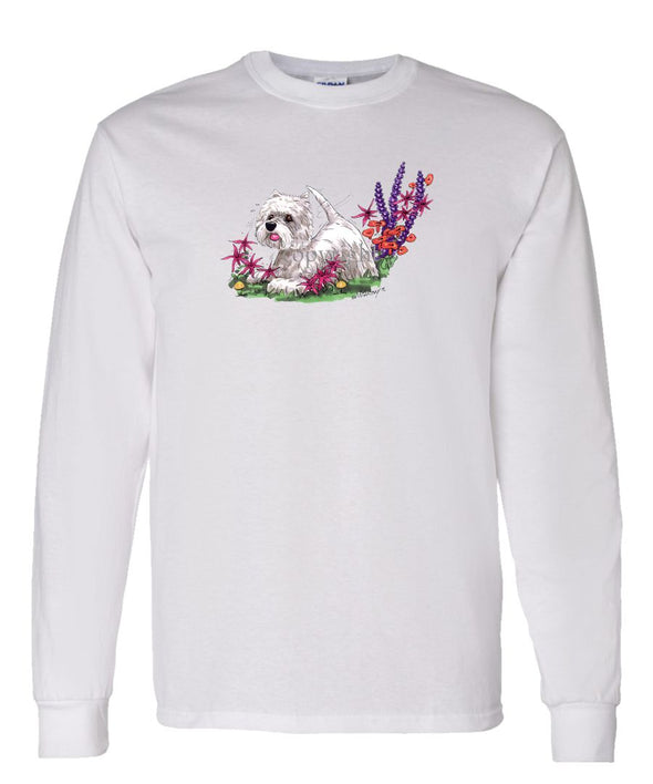 West Highland Terrier - Flowers - Caricature - Long Sleeve T-Shirt