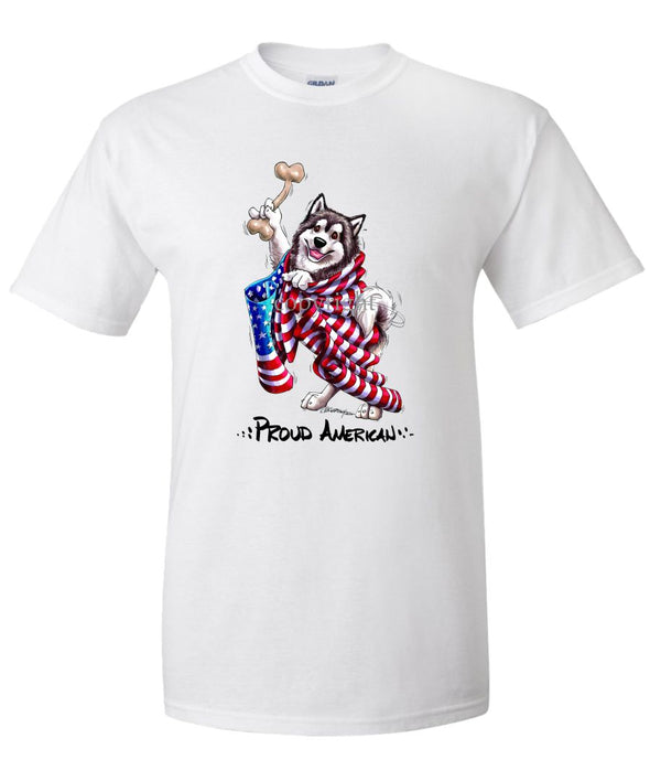 Alaskan Malamute - Proud American - T-Shirt
