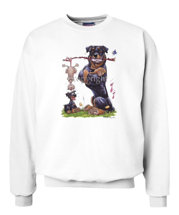 Rottweiler - Holding Branch Possum - Caricature - Sweatshirt