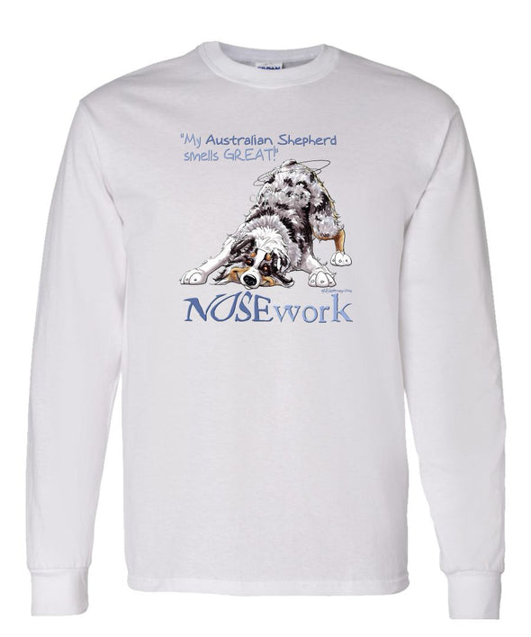 Australian Shepherd  Blue Merle - Nosework - Long Sleeve T-Shirt