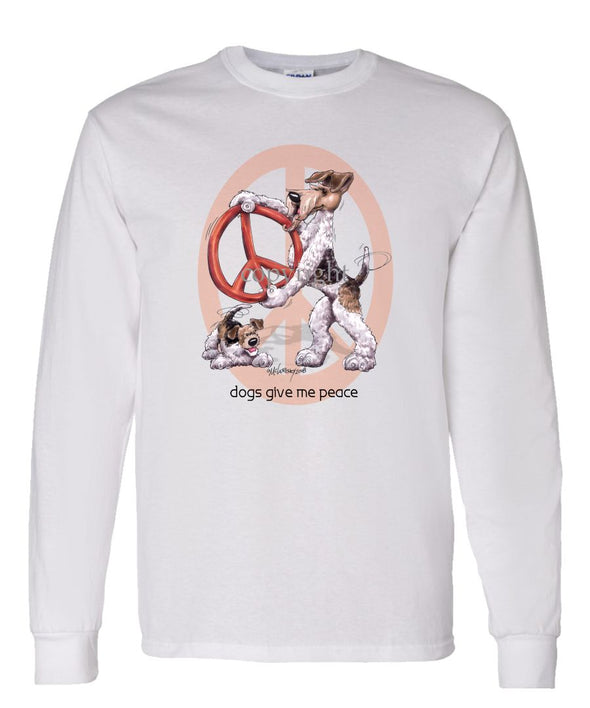 Wire Fox Terrier - Peace Dogs - Long Sleeve T-Shirt